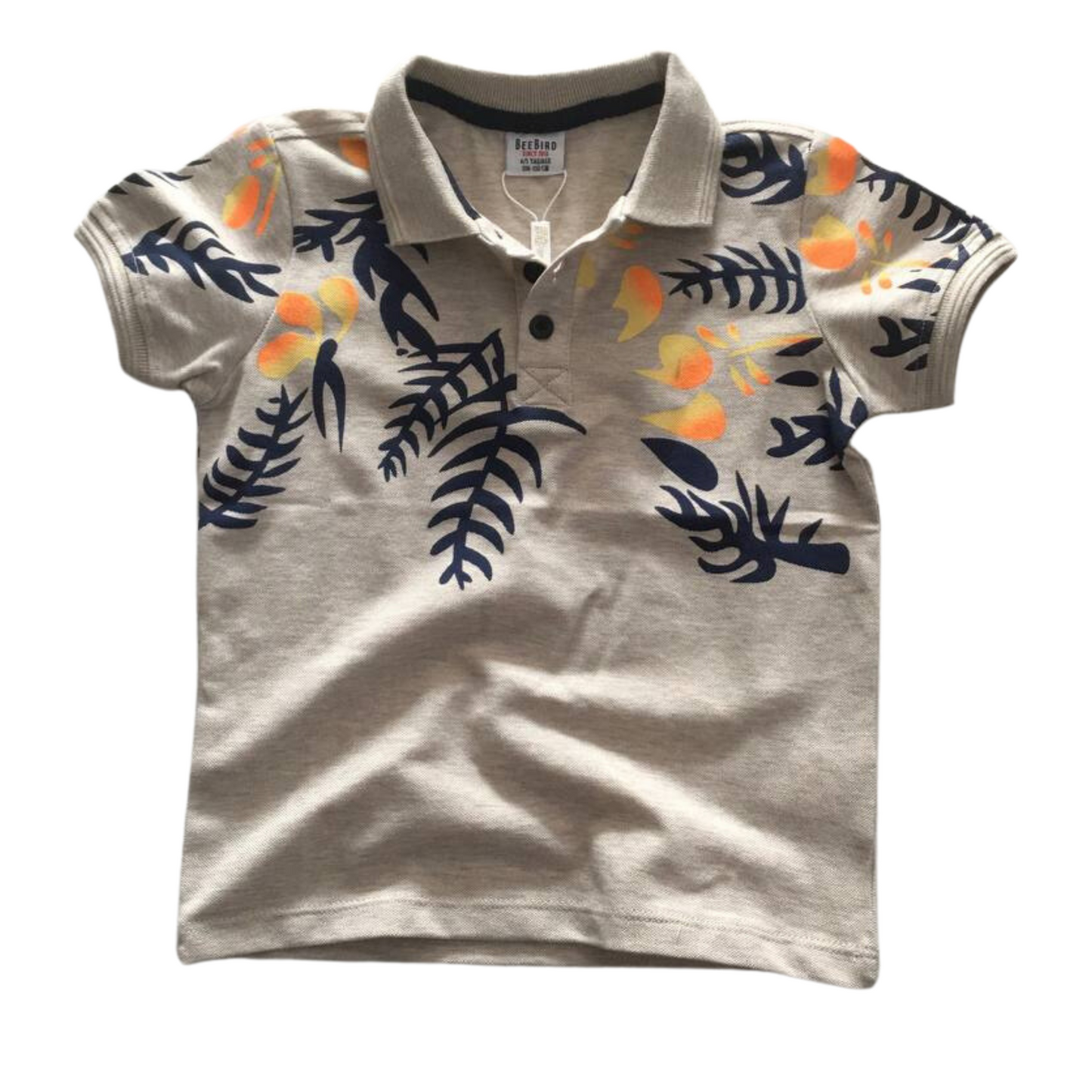 Printed Gray Polo T-shirt