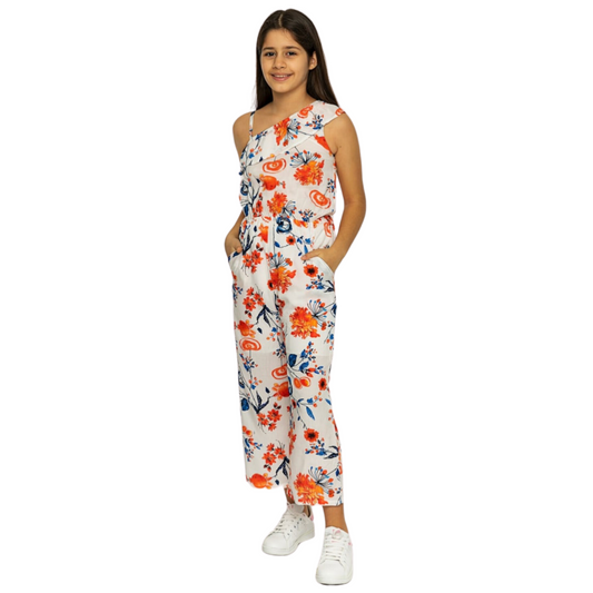 Flower Printed Girls overall 5-12