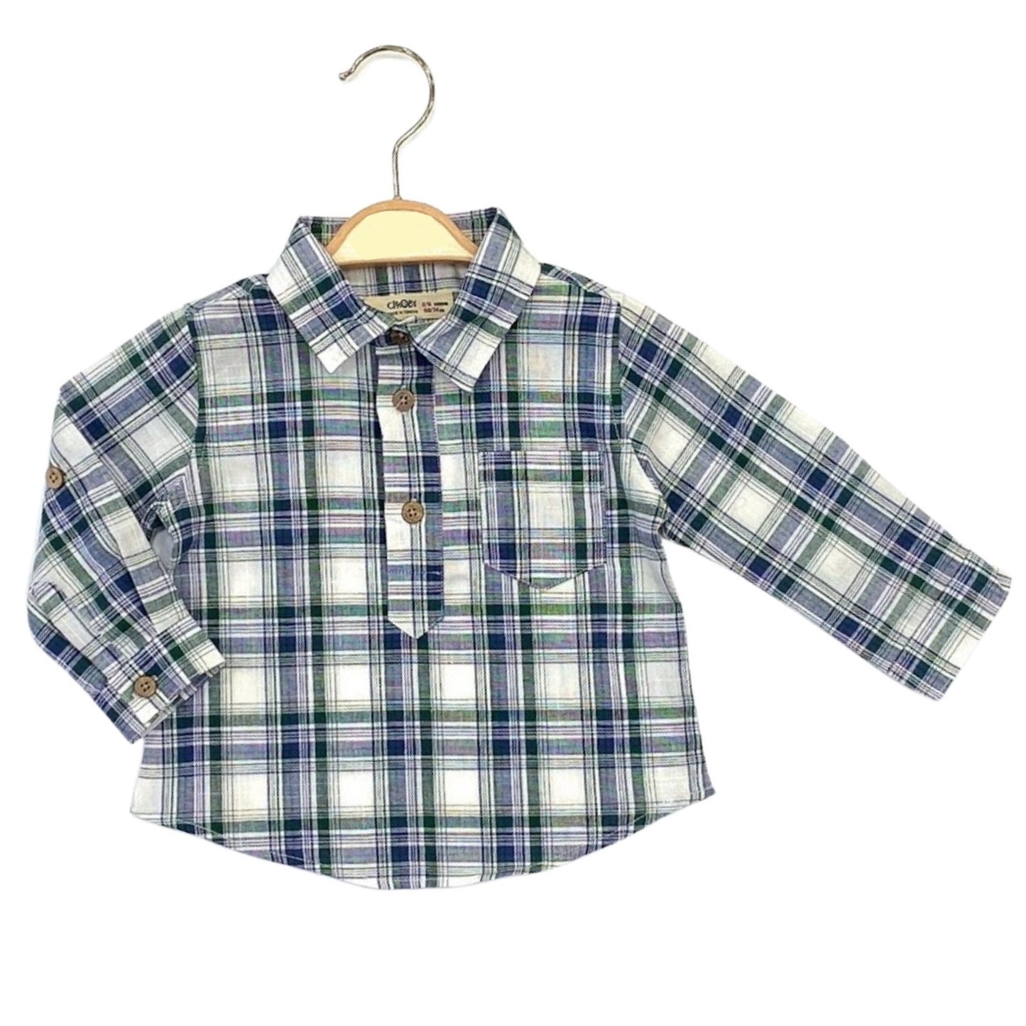 Plaid Baby Boy Shirt Green – Hatch