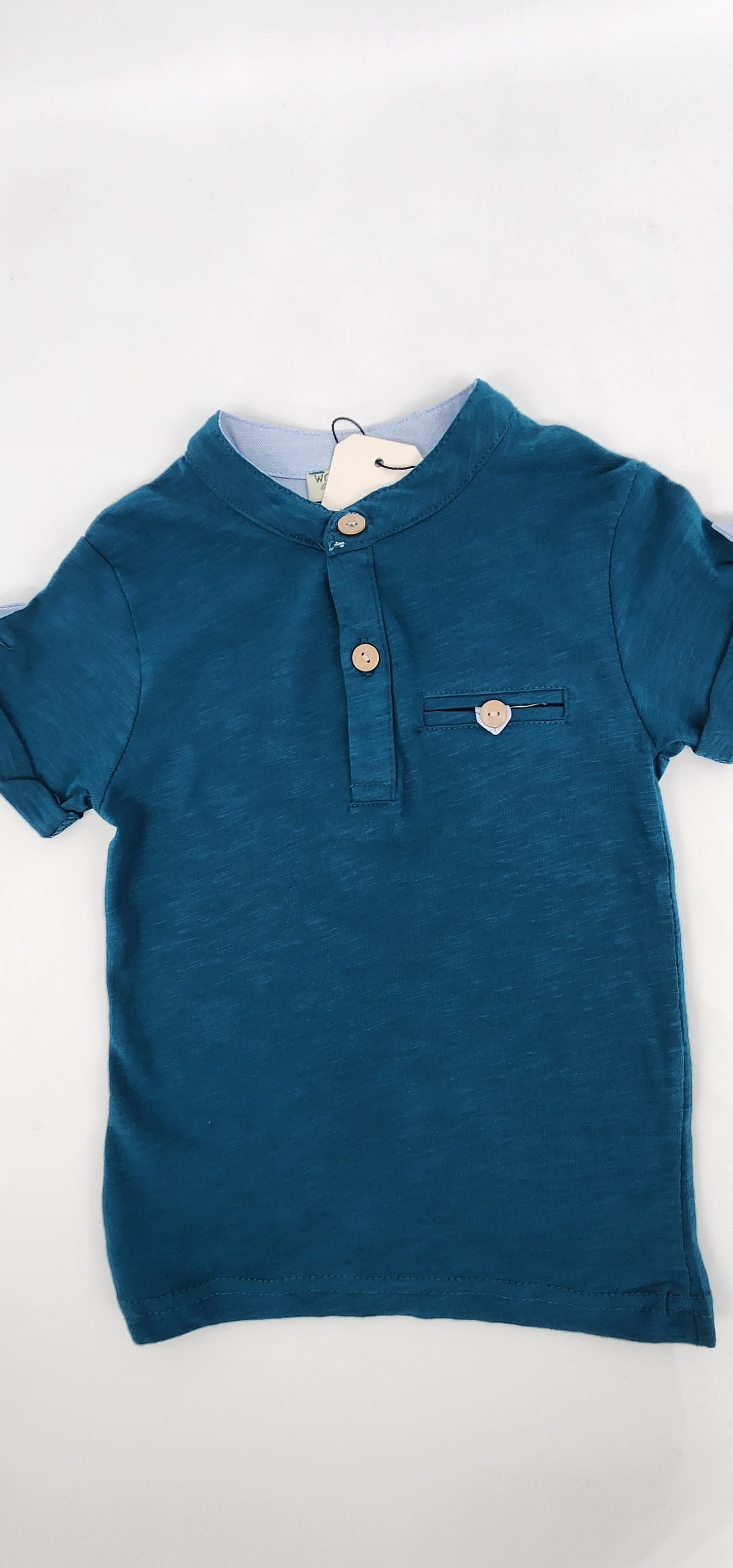 Turquoise Mandarin Collar T-Shirt 9 months to 5 years