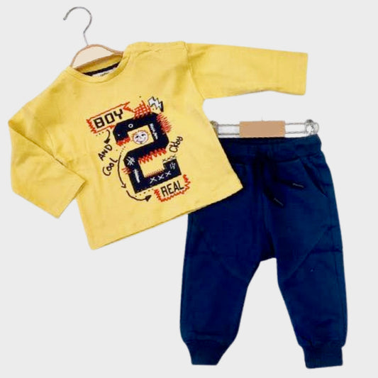 Printed T-Shirt Navy Blue Baby Boy Set