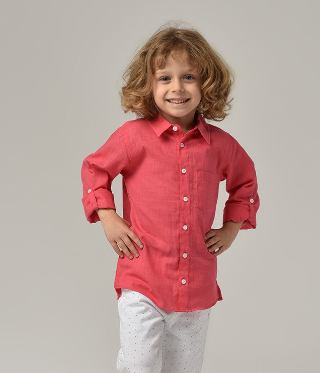 Colored Baby Boy Shirt Pomegranate