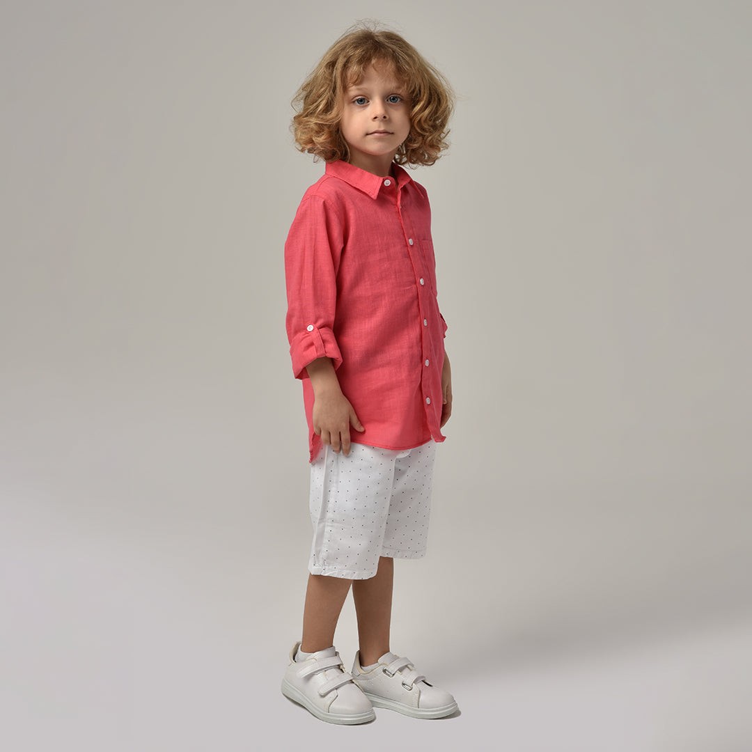 Colored Baby Boy Shirt Pomegranate