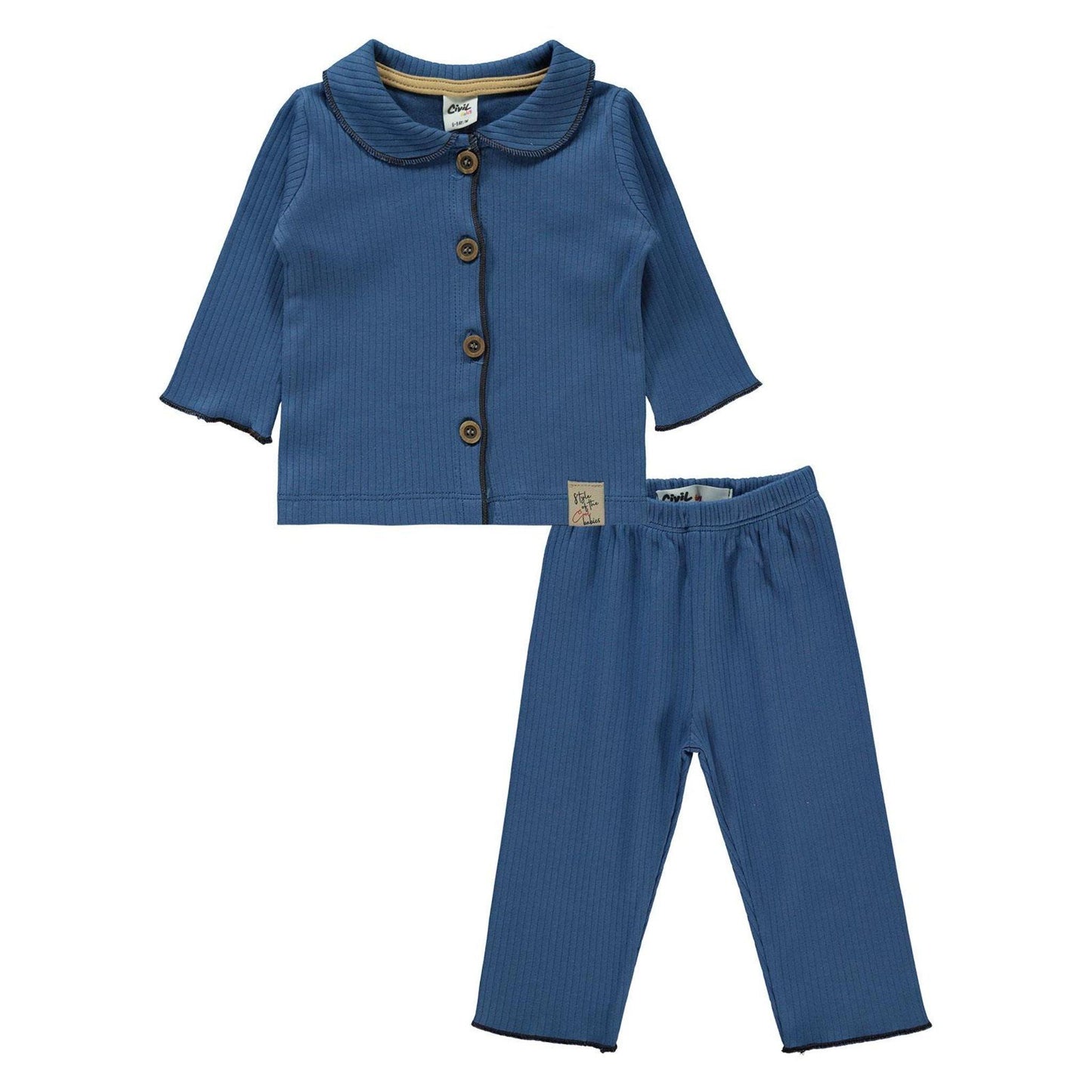 Sax Blue buttoned Pajamas