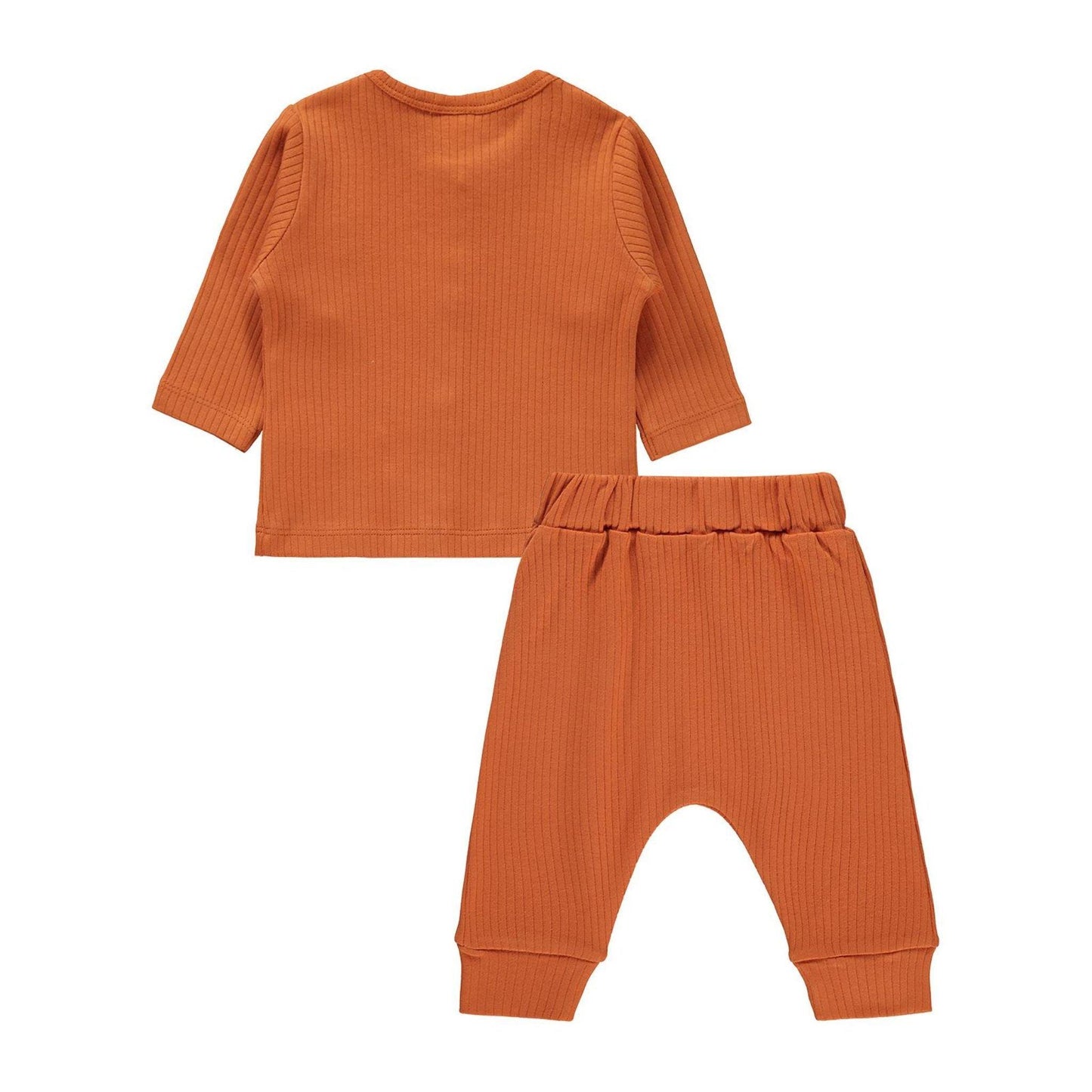 Long Sleeve burnt orange unisex baby's interlock suit – Hatch